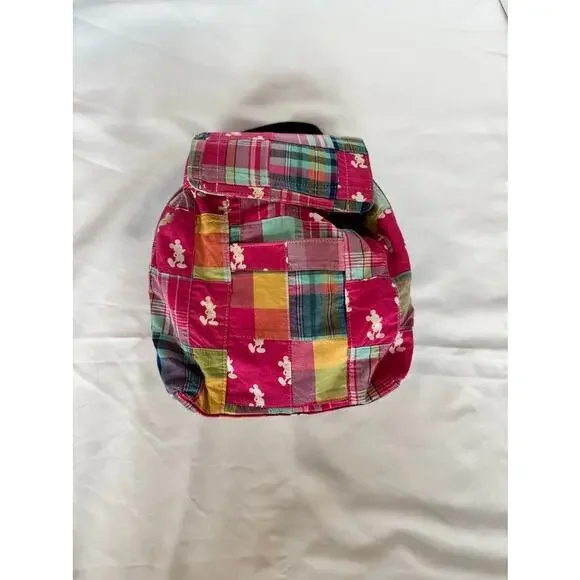 Colorful Disney Parks patchwork mini backpack with Mickey Mouse head silhouettes - Picture 15 of 16
